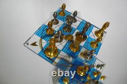 Franklin Mint Star Trek 3D Chess Set- 24 carat Covered w Gold & Sterling Silver