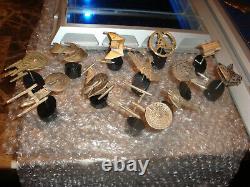 Franklin Mint -Star Trek 4 Sets Ster. Silver- Badges, Coins, Starship, and Chess