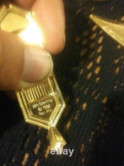 Franklin Mint Star Trek. 925 Sterling Silver Gold Plated Insignia Badges