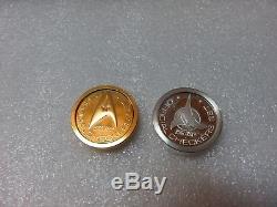 Franklin Mint Star Trek Complete Gold And Silver Checkers Set In Case 1992