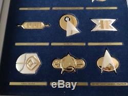 Franklin Mint Star Trek Insignia Badge Set 925 Silver / Gold