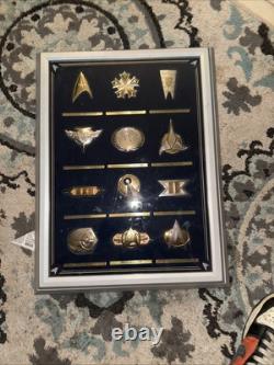 Franklin Mint Star Trek Insignia Badges. 925 Silver/24k Gold VHTF Rare Set 1