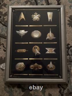 Franklin Mint Star Trek Insignia Badges. 925 Silver/24k Gold VHTF Rare Set 1