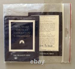Franklin Mint Star Trek Insignia Badges Sterling Silver Framed 24K Gold Set NEW