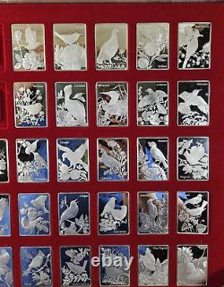 Franklin Mint State Bird and Flowers 1.25 oz Sterling Silver Art Bars Lot of 28