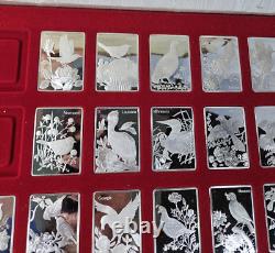 Franklin Mint State Bird and Flowers 1.25 oz Sterling Silver Art Bars Lot of 28