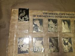Franklin Mint State Sterling Silver Bars National Governors Birds/Flowers