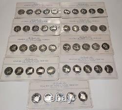 Franklin Mint States Union Sterling Silver Proofs Group 1-7 And 9-10 8missing