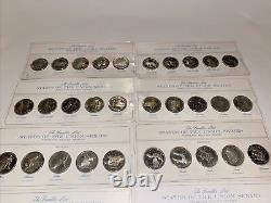 Franklin Mint States Union Sterling Silver Proofs Group 1-7 And 9-10 8missing