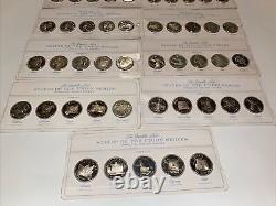 Franklin Mint States Union Sterling Silver Proofs Group 1-7 And 9-10 8missing