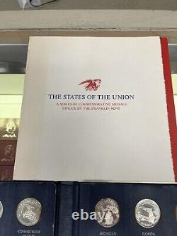Franklin Mint States of the Union Series 1st Edition Medal Coin Silver Proof Set