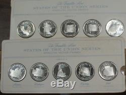Franklin Mint States of the Union Series 50 Proof Sterling Silver Medals 22.5 oz