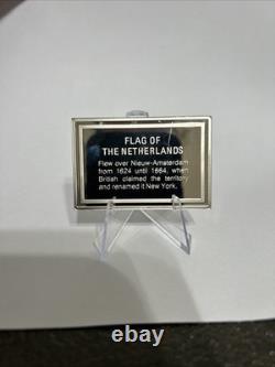 Franklin Mint Sterling Silver 1111 Grain Flag Of The Netherlands