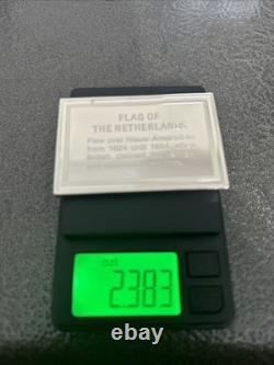 Franklin Mint Sterling Silver 1111 Grain Flag Of The Netherlands