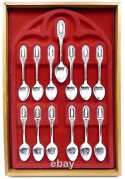 Franklin Mint Sterling Silver 13 Apostle Spoon Set. 925 Spoons 1973 Vintage