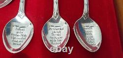 Franklin Mint Sterling Silver 13 Apostle Spoon Set Vintage. 925 Spoons 1973 COA