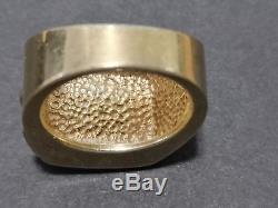 Franklin Mint Sterling Silver 14k Gold Eagle Onyx Mens Patriotic Ring