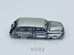 Franklin Mint Sterling Silver 1950 Ford Woody Station Wagon Miniature 28 Grams