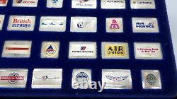 Franklin Mint Sterling Silver 50 Emblems of the World's Greatest Airlines Z683