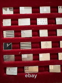 Franklin Mint Sterling Silver 64 Flags of American Revolution Mini Ingots
