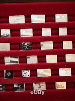 Franklin Mint Sterling Silver 64 Flags of American Revolution Mini Ingots