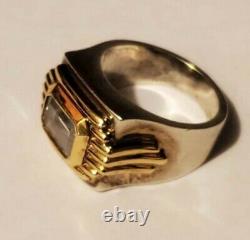 Franklin Mint Sterling Silver And 14kt Gold Ring Size 4. 5