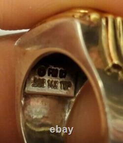 Franklin Mint Sterling Silver And 14kt Gold Ring Size 4. 5