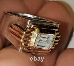 Franklin Mint Sterling Silver And 14kt Gold Ring Size 4. 5