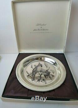 Franklin Mint Sterling Silver Cardinal Plate Audubon Society J. Lansdowne 1973