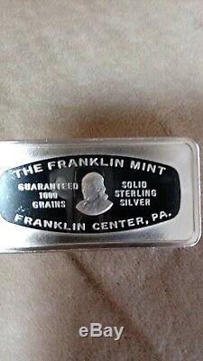 Franklin Mint Sterling Silver Christmas Ingots 1970-1979 In Presentation Box