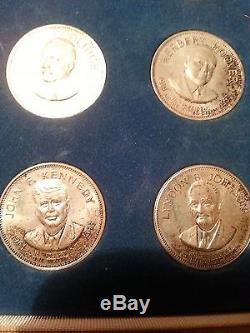 Franklin Mint Sterling Silver Commemorative President Medal Set 1968 with CoA