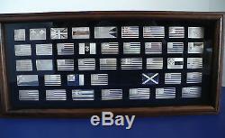 Franklin Mint Sterling Silver Historical Flags of America Set. Ingots. 41 pc
