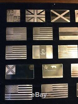 Franklin Mint Sterling Silver Historical Flags of America Set Ingots 42 pc