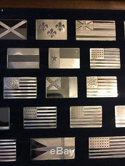 Franklin Mint Sterling Silver Historical Flags of America Set Ingots 42 pc