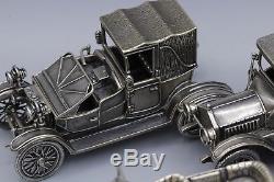 Franklin Mint Sterling Silver Miniature Car Collection 7 Cars Replica