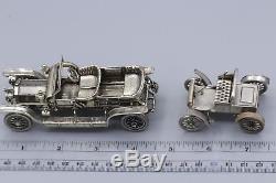 Franklin Mint Sterling Silver Miniature Car Collection 7 Cars Replica