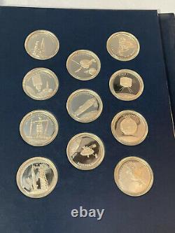 Franklin Mint Sterling Silver Official Medallic America in Space Coins Set of 25