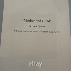 Franklin Mint Sterling Silver Plate Mothers Day 1973 NEW by Irene Spencer
