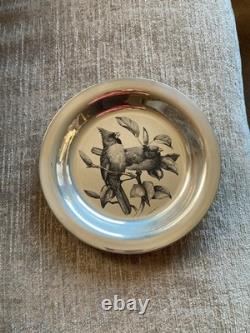 Franklin Mint Sterling Silver Plate The Cardinal 1972 Ltd Edition 6.1 troy oz