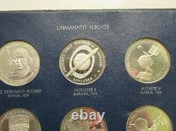 Franklin Mint Sterling Silver Proof Set, America in Space, 25 coins with narrative
