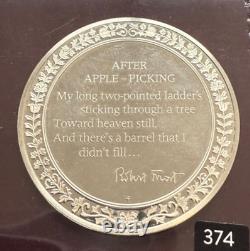 Franklin Mint Sterling Silver Rockwell, Robert Frost After Apple-Picking 30gm