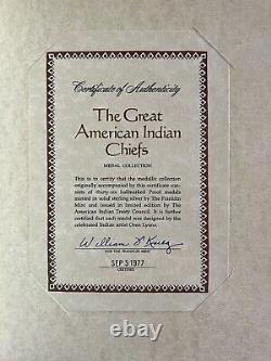 Franklin Mint Sterling Silver The Great American Indian Chiefs Coin Collection