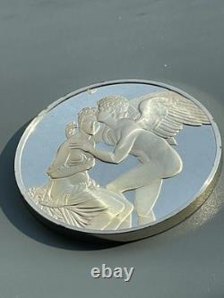Franklin Mint Sterling Silver Treasures of Louvre F Gerard Psyche and Amur Medal
