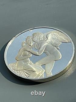 Franklin Mint Sterling Silver Treasures of Louvre F Gerard Psyche and Amur Medal