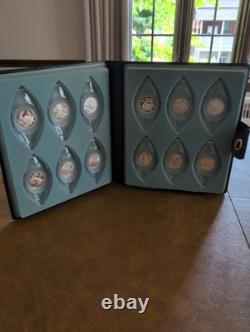 Franklin Mint Sterling Silver Twelve Days Of Christmas Coins Complete Set 1970s