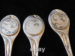 Franklin Mint Sterling Silver Twelve Days of Christmas Tea spoons in case