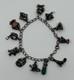 Franklin Mint Sterling Silver And Jeweled Animals Charm Bracelet Vintage Vtg