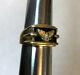 Franklin Mint Sterling Silver With 14k Gold Eagle Onyx Mens Ring Sz 12.75 21 Grams
