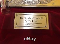 Franklin Mint Teddy Roosevelt Commemorative Silver Knife WithDisplay Case