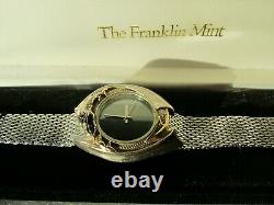 Franklin Mint The Dragon Masters Solid Sterling Silver Gilt Diamond & Ruby Watch